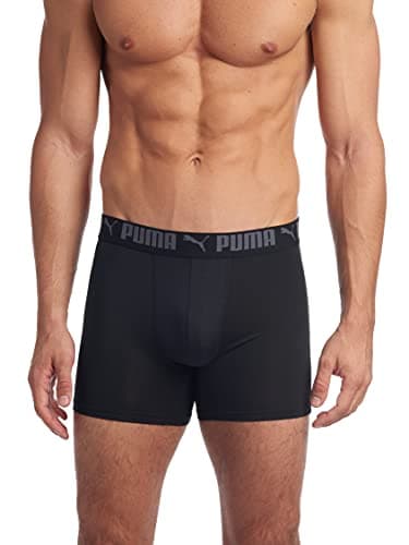 PUMA mens 3 Pack Athletic Fit Boxer Briefs, Castlerock, Medium US thumbnail 2