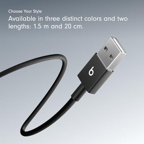 Cable Trenzado Beats USB-A a USB-C Carga Rápida y Antienredos (1.5m) - Negro Bolt