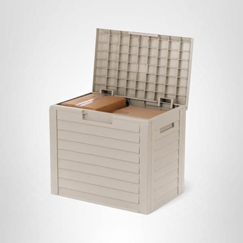 IRIS USA 35 Gallon Outdoor Deck Box, Lockable, Weather-Resistant, Beige thumbnail 13