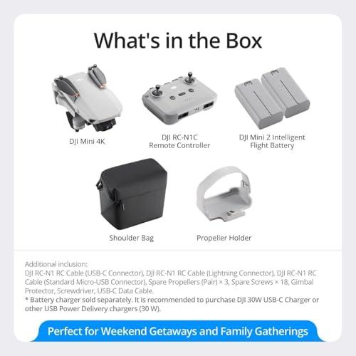 Dron DJI Mini 4K Combo: Cámara UHD, 2 Baterías, 62 Min de Vuelo