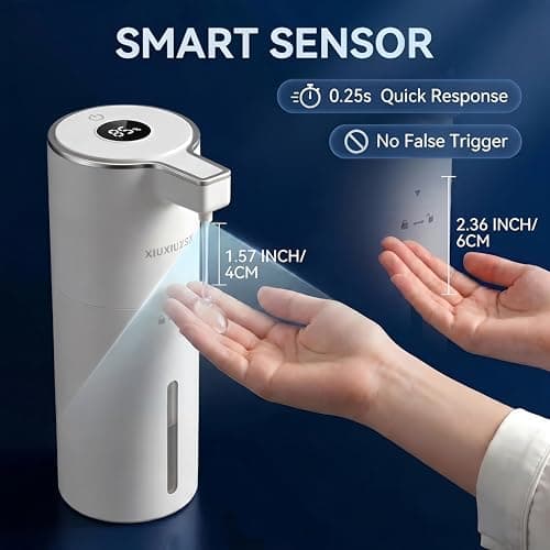 Automatic Soap Dispenser Liquid Touchless Upgrade Pump Uneasy Plugging Wall Mounted USB Rechargeable, 4-Level Adjustable 13.52oz Modern Electric Hand Soap Dispenser Kitchen Bathroo thumbnail 5