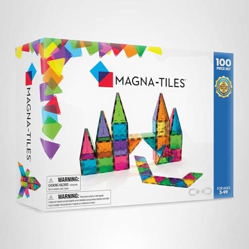 MAGNA-TILES Classic 100-Piece Magnetic Construction Set, The Original Magnetic Building Brand thumbnail 9