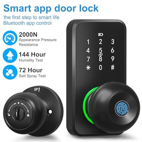 Miniatura de Chapa Inteligente con Huella y Teclado para Puerta Principal 2