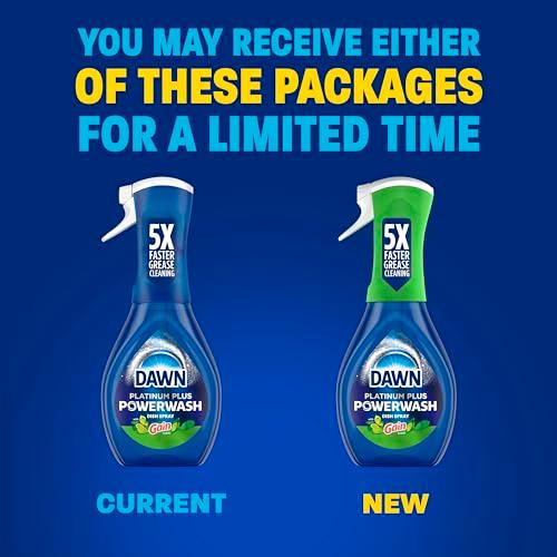 Dawn Powerwash Gain Original Dish Spray, Liquid Dish Soap, Dish Soap Refill, , 1 Starter Kit + 3 Refills, 64 Fl Oz Total (16 fl oz/bottle)