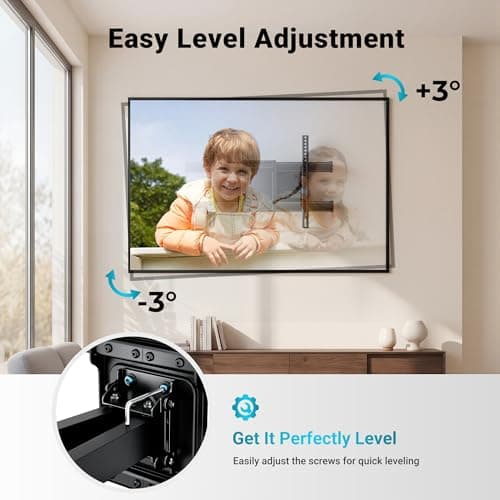 BONTEC Full Motion TV Wall Mount for 37-85 Inch TVs, Hold up to 132lbs, Heavy Duty Swivel Tilt TV Mount, Articulating Dual Arm Wall Mount TV Bracket, Max VESA 600x400mm, Fits 16" W thumbnail 6