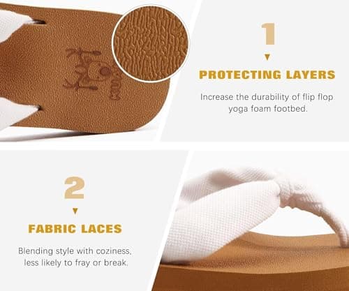 KuaiLu Flip Flops Women Arch Support Yoga Mat Comfortable Summer Beach Walking Thong Cushion Sandals Slip on Outfits Travel Essential Orthotic Slides Indoor Outdoor Slippers Shoes  thumbnail 5