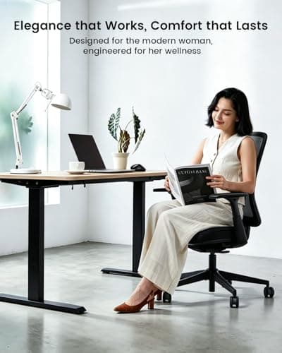 ProtoArc Ergonomic Office Chair – Flexer Mesh Couputer Chair for Women, Foam Sliding Seat, 125° Recline, Home Desk Chairs for Small Spaces, Stylish & Comfortable – Black thumbnail 4