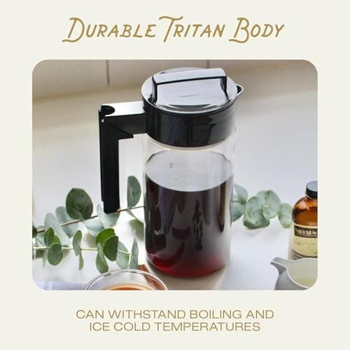 Takeya Deluxe Cold Brew Coffee Maker - BPA-Free Tritan Pitcher with Airtight Leakproof Lid, Silicone Grip Handle, Fine-Mesh Filter - Shatter-Proof, Dishwasher Safe, Made in USA - 1 thumbnail 3