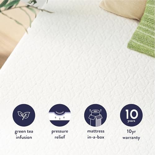 Colchón Individual Best Price Mattress de 6'' con Espuma Viscoelástica de Té Verde y Empaque Compacto