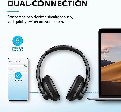 Soundcore by Anker Q20i Hybrid Active Noise Cancelling Headphones, Wireless Over-Ear Bluetooth, 40H Long ANC Playtime, Hi-Res Audio, Big Bass, Customize via an App, Transparency Mo thumbnail 7