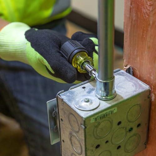 Klein Tools 32561 Multi-Bit Screwdriver/Nut Driver, 6-in-1 Stubby Screwdriver with 2 Phillips, 2 Slotted, 2 Nut Drivers thumbnail 9