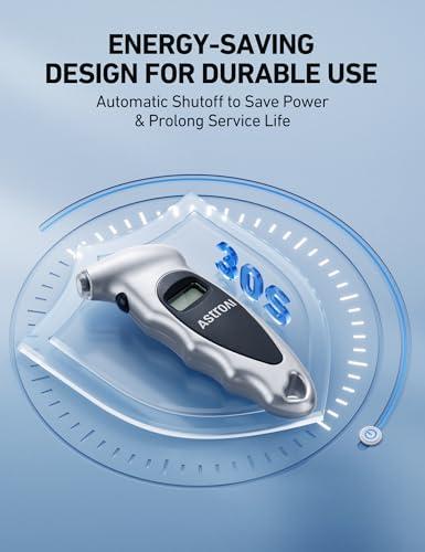 Miniatura de Medidor Digital de Presión de Llantas AstroAI 0-150PSI, Precisión 0.1, LCD y Adaptador Presta 5