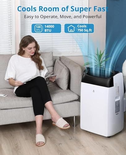 Garvee 14000 BTU Portable Air Conditioner, 3-in-1 Indoor AC Unit with Cooling, Dehumidifier, Fan, Follow Me, 24-Hour Timer, Remote Control & Window Kit for Bedroom, Home Office, Ap thumbnail 2