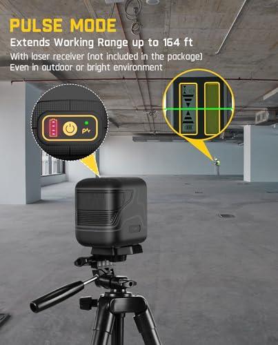Fanttik D2 Pocket Green Laser Level, 100 ft Self-Leveling Cross Line Laser, Type-C Rechargeable, Rotatable 360 Degree, Pulse Mode, Magnetic Bracket, Carrying Pouch, for Picture Han thumbnail 6