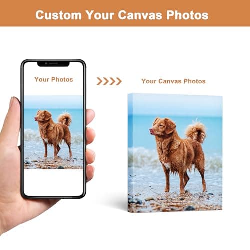 WEGA Custom Canvas Prints with Your Photos (8 X 10 Framed) Personalized Canvas Wall Art, Custom Photo Prints for Bedroom Living Room Office Decor, Personalized Picture Gift for Fam thumbnail 2