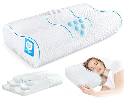Almohada Cervical Zibroges Queen Ajustable - Memory Foam para Alivio del Dolor y Sueño Fresco
