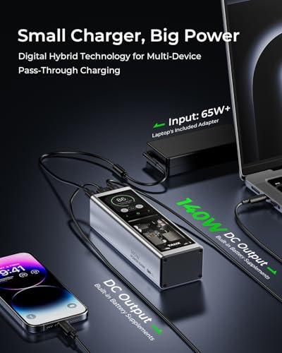 TALIX 140W Power Bank, 20000mAh Laptop Power Bank, PD 3.1 Fast Charging Portable Charger with 3 Ports, Digital Display, Battery Pack for MacBook, Lenovo, Dell, iPhone, Samsung, TSA thumbnail 5