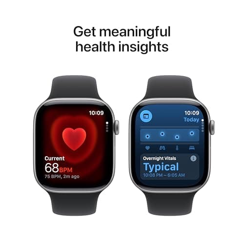 Apple Watch Series 11 [GPS + Cellular 46mm] Smartwatch with Space Gray Aluminum Case with Black Sport Band - M/L. Sleep Score, Fitness Tracker, Health Monitoring, Always-On Display