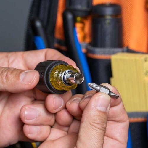 Klein Tools 32561 Multi-Bit Screwdriver/Nut Driver, 6-in-1 Stubby Screwdriver with 2 Phillips, 2 Slotted, 2 Nut Drivers thumbnail 5