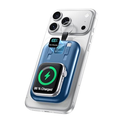 Power Bank Magnético Inalámbrico 10000mAh con Cables Integrados