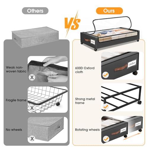Miniatura de Contenedores de Almacenamiento Bajo Cama SpaceHacks con Ruedas (2-Pack) - Ventana y Etiqueta 6