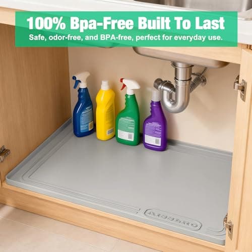 Tapete protector impermeable de silicona para debajo del fregadero (22" x 19")