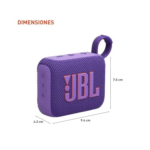 Miniatura de JBL Go 4 - Bocina Bluetooth Ultraportátil, Resistente al Agua y Polvo, Sonido Pro con Bajos Potentes, 7 Horas de Batería, Materiales Reciclados (Morado) 3