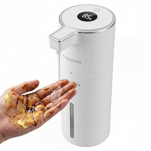 Automatic Soap Dispenser Liquid Touchless Upgrade Pump Uneasy Plugging Wall Mounted USB Rechargeable, 4-Level Adjustable 13.52oz Modern Electric Hand Soap Dispenser Kitchen Bathroo