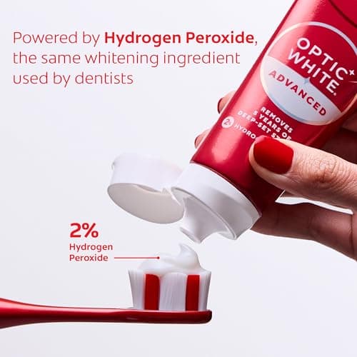 Colgate Optic White Advanced Hydrogen Peroxide Toothpaste Pack, Teeth Whitening Toothpaste, Enamel-Safe Hydrogen Peroxide Formula, Helps Remove Tea, Coffee, and Wine Stains, Icy Fr thumbnail 7