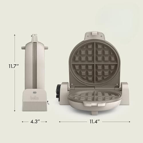 bella Flip-n-Store Waffle Maker with EverGood™ Ceramic Nonstick Coating, Fits-anywhere™ Kitchenware, Power Indicator Light, Cool Touch Handle & Cord Wrap, 7” Wide & 1" Deep Plates, thumbnail 7