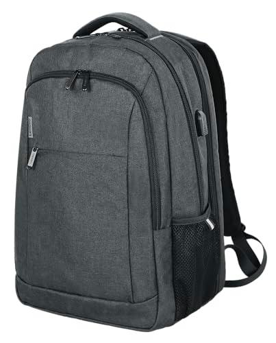 Lenovo B325 Laptop Backpack, Grey, 17-Inch, Water-Resistant Travel Backpack with External USB Port, Anti-Theft Design, Luggage Strap, for Men & Women, Perfect for Work, School, and thumbnail 2