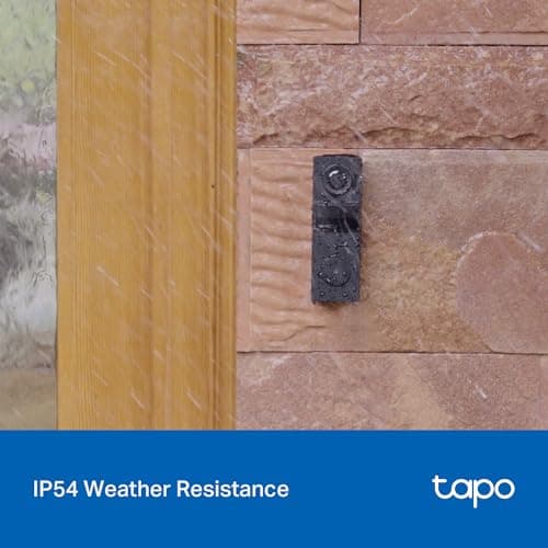 Tapo 2K Wireless Smart Video Doorbell - 160° Ultra-Wide View, Person Detection, 2-Way Talk, Ring Call, Night Vision, Subscription-Free Local Storage or Optional Cloud, D205