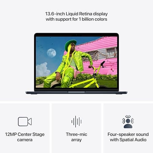 Apple 2026 MacBook Air 13-inch Laptop with M5 chip: Built for AI, 13.6-inch Liquid Retina Display, 16GB Unified Memory, 512GB SSD, 12MP Center Stage Camera, Touch ID, Wi-Fi 7; Midn thumbnail 5