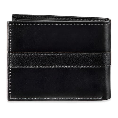 Miniatura de Tommy Hilfiger Men's Leather Wallet – Slim Bifold with 6 Credit Card Pockets and Removable ID Window, Casual Black Ranger, One Size 2