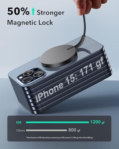 ESR for MagSafe Charger 15W Wireless Charger for iPhone 16 Pro Max/16 Pro/16/16 Plus/15/14/13/12 Apple Magnetic Charging Pad for AirPods 4/3/Pro/Pro 2 Galaxy S25 Series with Dual U