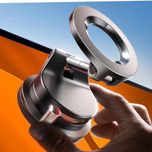 LISEN for Magsafe Car Mount, Magnetic Phone Holders for Your Car Vacuum, Phone Mount for Car Accessories for Women Men Jeep BMW, Suction Phone Holder Gifts Kits, for iPhone 17 Pro 