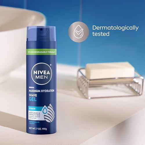 NIVEA MEN Gel para Afeitar Máxima Hidratación con Aloe Vera y Provitamina B5 (Paquete de 3)
