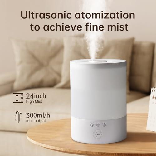 YOGIN Humidifiers for Bedroom Large room,Top fill 2.5L Ultrasonic cool mist Humidifiers for Baby Nursery and Plants,Up to 24 Hours, 24db Quiet,Night Light, Auto Shut Off, Easy Clea
