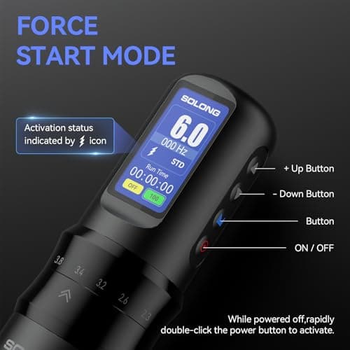 Tattoo Gun,Complete Tattoo Kit with 7 Stroke Lengths,Powerful Battery with Color Wallpaper Guide Wireless Tattoo Gun Kit,Practice Skin,Transfer Paper for Beginners SL-TKE200A-1-USA thumbnail 4