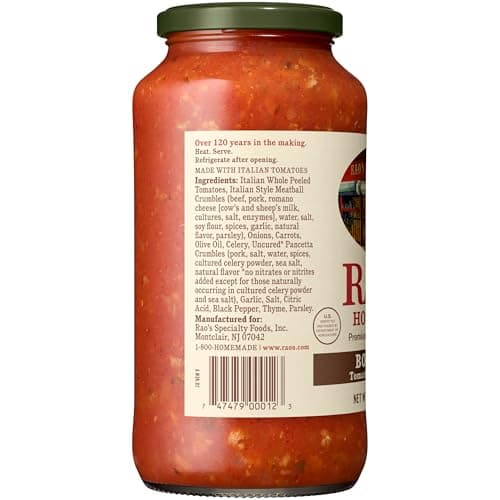 Salsa Boloñesa Casera Rao's 24 oz: Versátil, Keto, con Res, Cerdo y Panceta