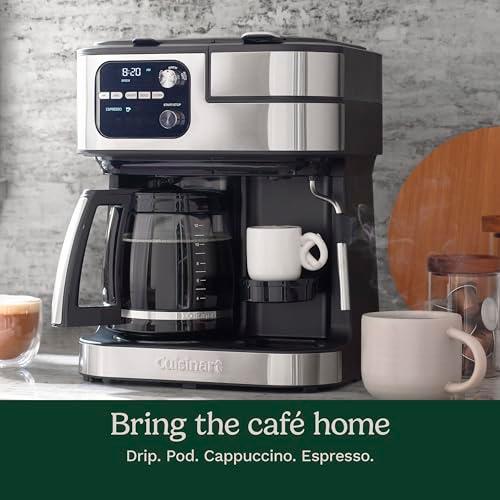 Cuisinart Coffee Center Barista Bar 4-in-1 Coffee Maker, Single-Serve Pods Compatible, Coffeemaker, Three Brewing Sizes, SS-4N1NAS, Black