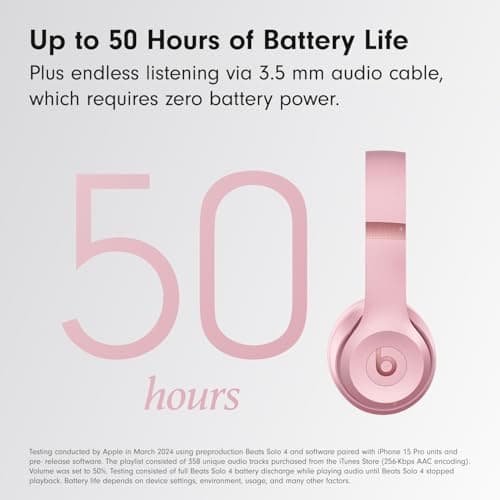 Beats Solo 4 Inalámbricos: Sonido Potente, 50h Batería, Ligeros (Exclusivo Amazon)