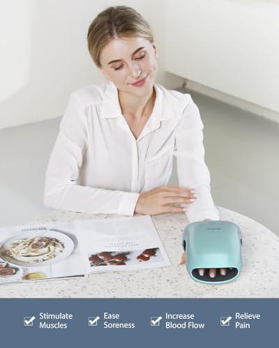 Miniatura de CINCOM Masajeador de Manos con Calor y Compresión (Azul) - Alivia Artritis y Dolor 3