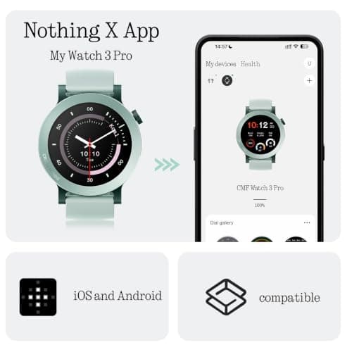 CMF BY Nothing Watch 3 Pro Smart Watch for Men Women, Bluetooth Call AI Energy Score, 1.43” Heart Rate Tracking, Sleep Monitor, GPS & 130 Sport Modes, Fitness Tracker for Android iOS, IP68 Dark Grey