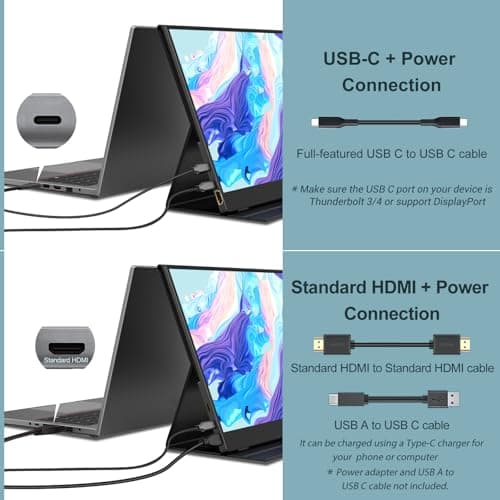 Monitor Portátil InnoView 15.6" FHD 1080P con USB-C y HDMI para Laptops y Consolas