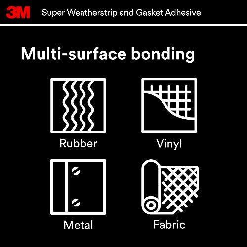 3M Super Weatherstrip and Gasket Adhesive, 08581, Black, 2 fl oz Tube, 1 Per Pack thumbnail 10