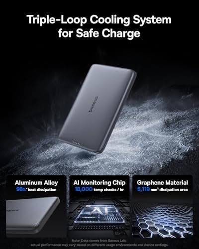 Baseus Picogo Magsafe Portable Charger, Qi2 15W 0.5" Ultra Slim 10000mAh Wireless Power Bank, 27W Fast Charging Magnetic Battery Pack with USB-C for iPhone 17 Pro Max/17 Pro/Air/16 thumbnail 3
