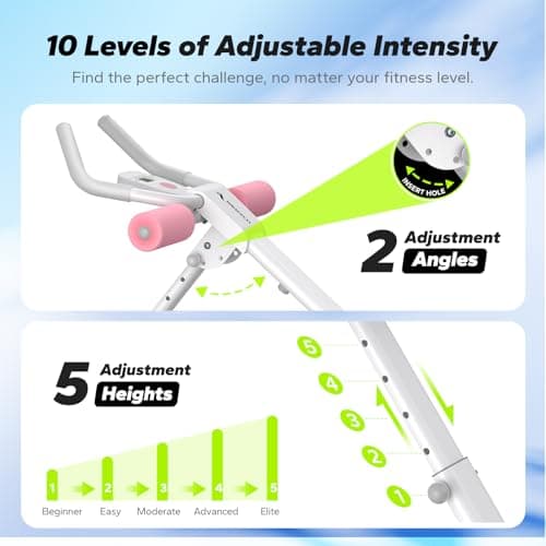 Miniatura de Máquina de Abdominales MERACH Ajustable Plegable para Casa (Rosa) 3