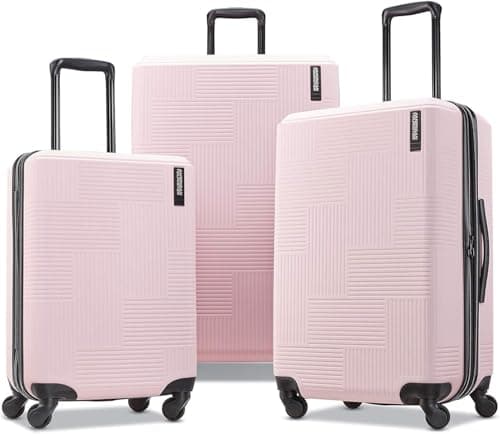 American Tourister Stratum XLT Expandable Hardside Luggage with Spinner Wheels, Pink Blush, 3-Piece Set (20/24/28)