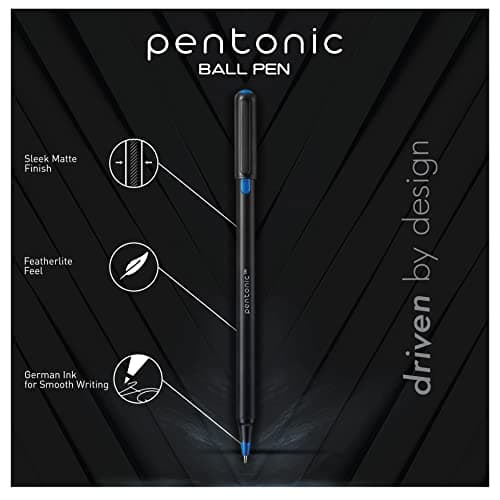 Pentonic Ballpoint Pens In Pen Organizer, Bulk 50 Count, Black Ink, 1.0 mm Medium Point, Smooth Writing For Journaling, Office & School (PEN12537)